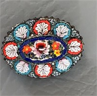 Vintage Italy Floral Sterling Millefiori Micro
