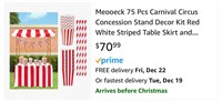 Meooeck 75pcs Red/White Carnival Party Supplies