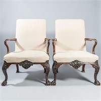 VERY GOOD PAIR OF PERIOD QUEEN ANNE ARMCHAIRS