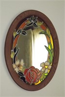 OVAL MIRROR WITH FLOWERS