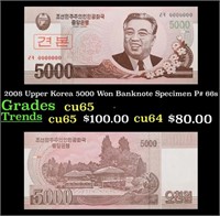 2008 Upper Korea 5000 Won Banknote Specimen P# 66s