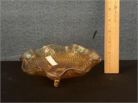 Hobnail Amber Candy Dish