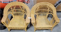 2 DOLL-SIZED WICKER CHAIRS