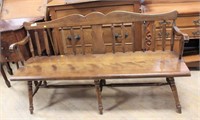 Vintage wood deacons bench