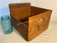 Old wooden fruit crate box