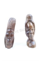 Tall Wooden Carved African Tribal Statues