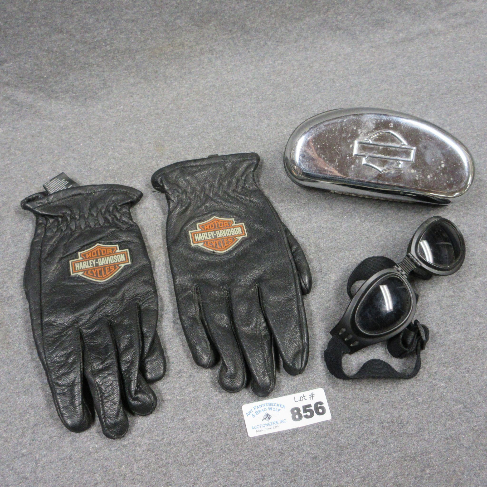 Harley Davidson Leather Gloves & Goggles
