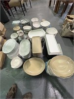 Large Qty Porcelain Platters, Bowls, Plates