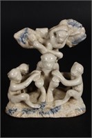 Unusual Japanese Porcelain Figure Group,