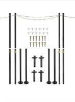 (New) VEVOR String Light Poles, 4 Pack 10.6 FT,
