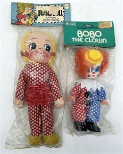 NOS Bobo The Clown & Rag Doll