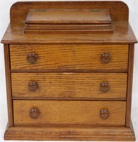 SMALL CHILDS SIZE CHESTNUT 3 DRAWER CHEST WITH