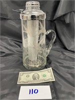 BEAUTIFUL Silver Etched Geese on Pitcher