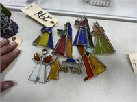 8-pc Stained Glass Nativity Décor