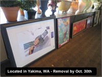 LOT, (8) ASSORTED FRAMED PRINTS & (1) PRINTED ON