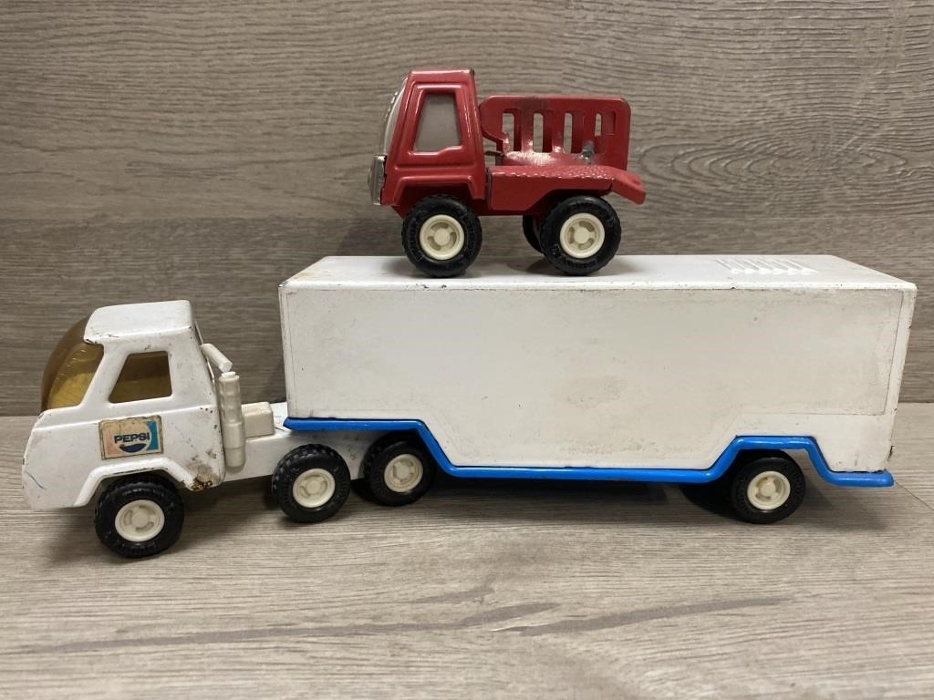 Buddy L Pepsi Truck & Trailer & Small Fire Truck