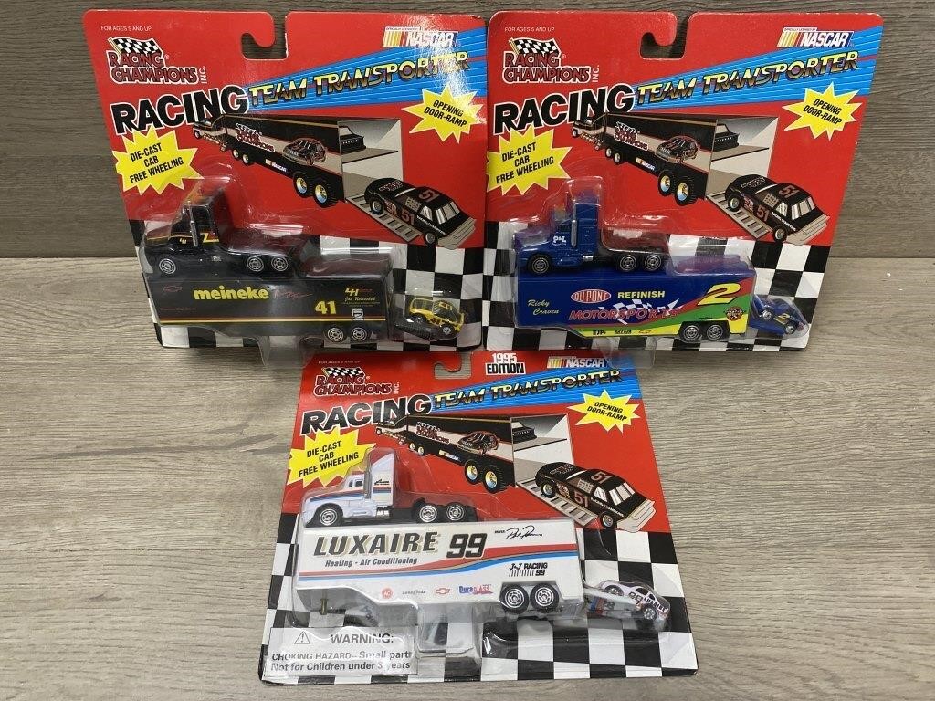 (3) NIP 1/87 NASCAR Team Transporters By Racing