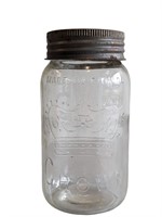 Large Clear Crown Jar w Lid