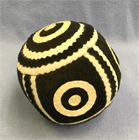 4 1/4" diameter, native kickball, made of leather