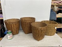 4 wicker basket bins