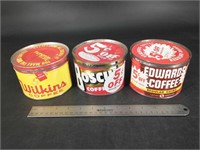 3 Antique Coffee Tins Wilkins, Bosque & Edwards