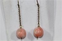 Pair of 9ct yellow gold drop earrings