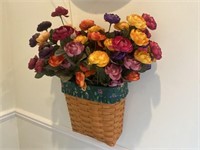 (2) Longenberger Wall Baskets w/ Flowers