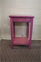 Painted Side table, one shelf, 16 X 16 X 25.75"H