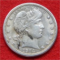 1914 Barber Silver Quarter