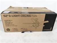 1 fan, Hyperikon 62W 52" ceiling fan with 3