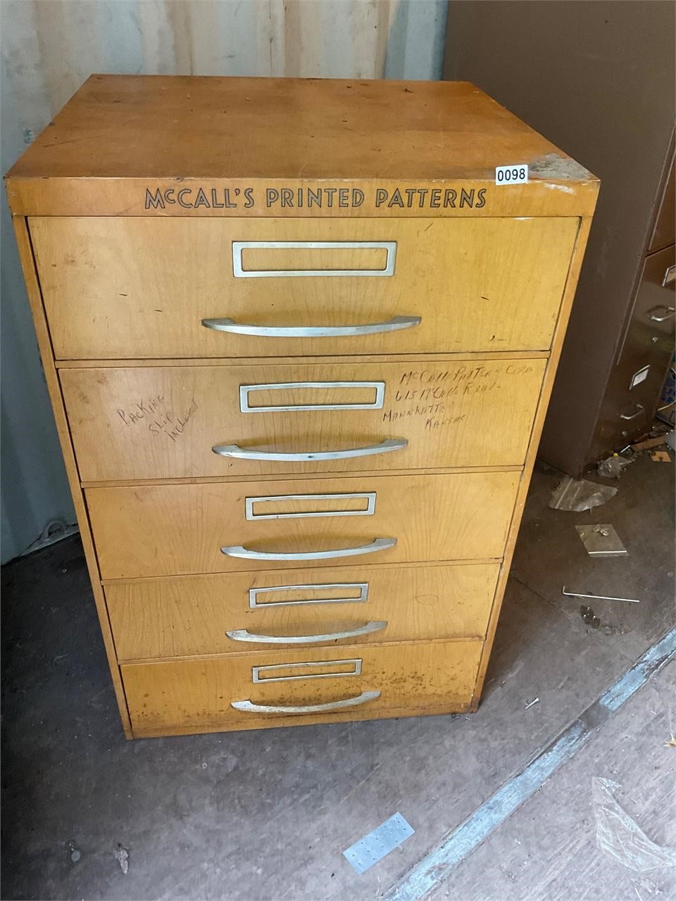 Vintage McCalls Printed pattern Metal Cabinet
