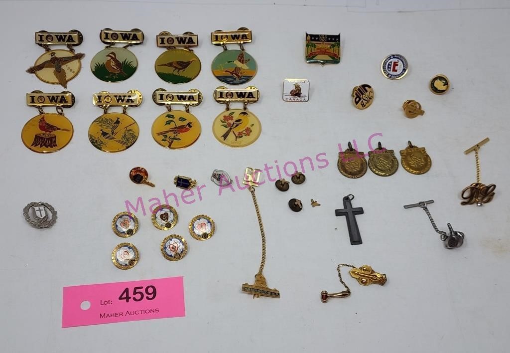 Misc Pins, Lions, 14KLM Gold DG Pin