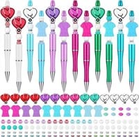 24Plastic Ballpoint Pens w130 Pcs Multicolor Beads