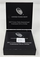 (2) 2017 Lions Clubs Dollars Proof
