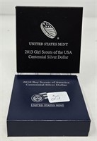 2010 Boy Scouts, 2013 Girl Scouts Dollars Proof
