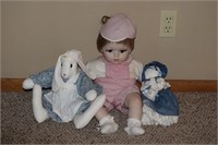 Jane '84 Signed Porcelain 19" Doll w/ bunny +