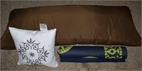 Yoga Mat, 48" L Brown Body Pillow + Accent