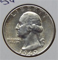 1940 S Washington Silver Quarter