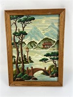 Vintage Framed Paint by Numbers Acrylic Painting