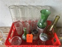 Assorted Glassware and Bottles