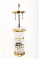 Baccarat-Manner Hollywood Regency Cut Crystal Lamp