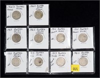 Lot, 10 restored date Buffalo nickels