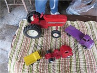 GROUP OF TOYS - INTERNATIONAL TRACTOR AND TRUCKS