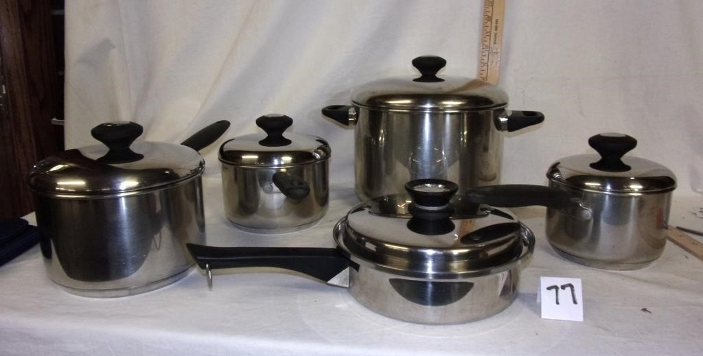 5 s/s pans/stock pot