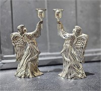International Silver Figural Angel Candle Holders