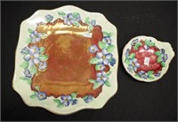 Two Maling embossed blossom bough plates