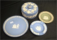 Three various Wedgwood blue jasper pieces