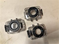 Lot of 3 Go Pro camera waterproof covers