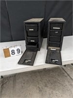 2 Metal Four Drawer Tool Cabinets with Key