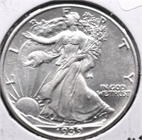 1939 WALKING HALF DOLLAR AU